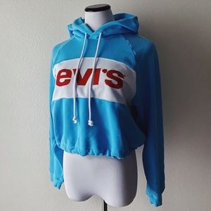 Levi's Logo Blue Sweatshirt Hoodie - Small NWT